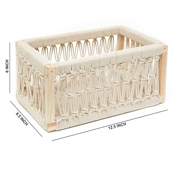 Macrame Designer Storage Basket For Home Decor - Leechoo